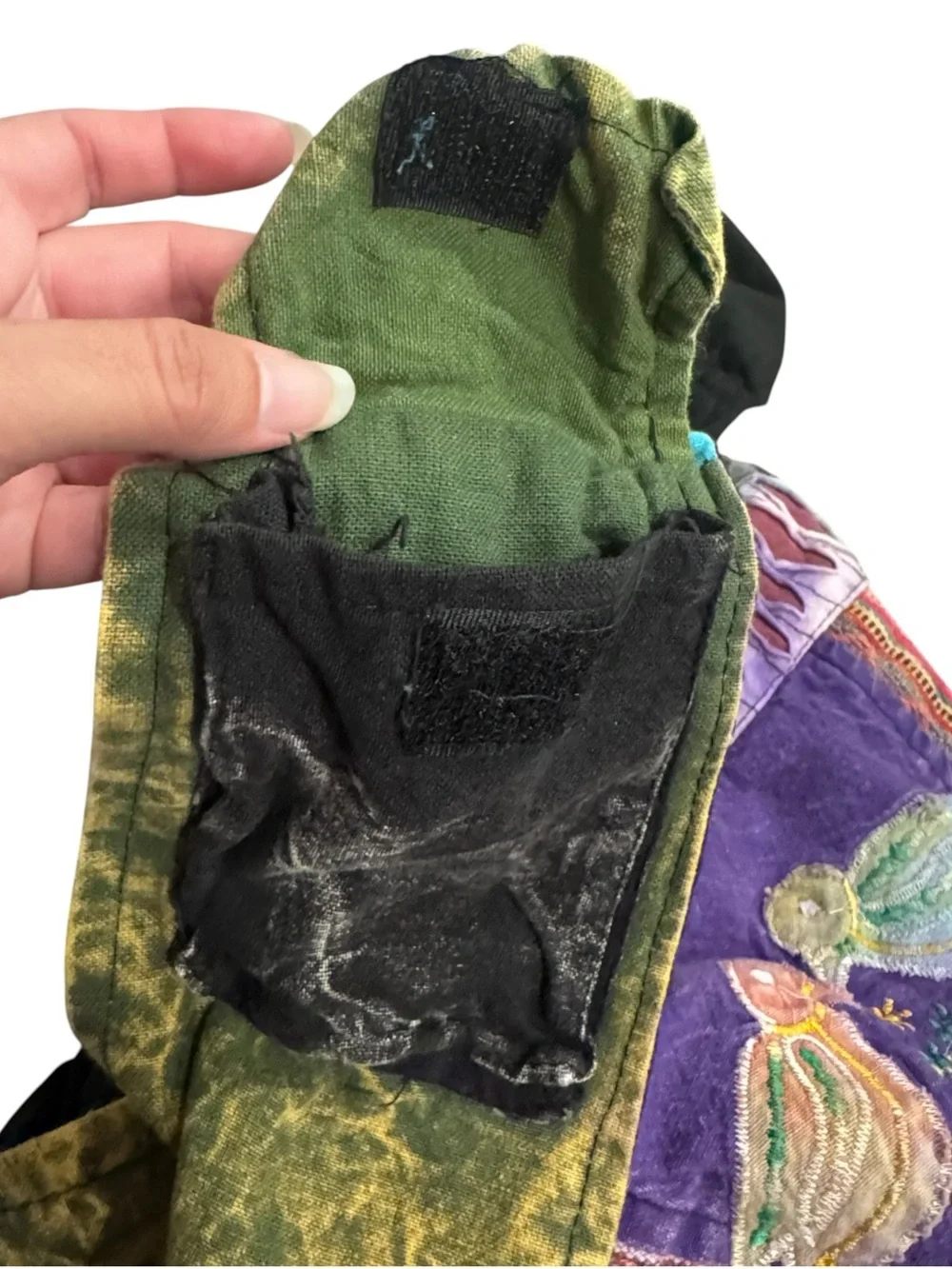 Rising International Embroidered Bird Print Hobo Bag Boho Gypsy Hippie